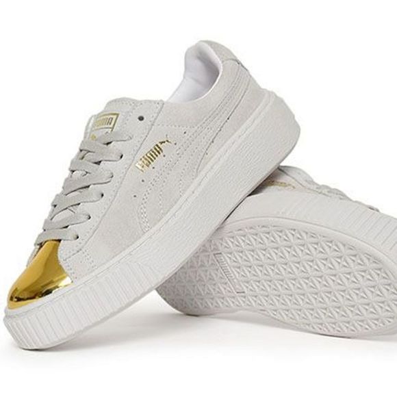 puma suede platform gold puma suede platform gold